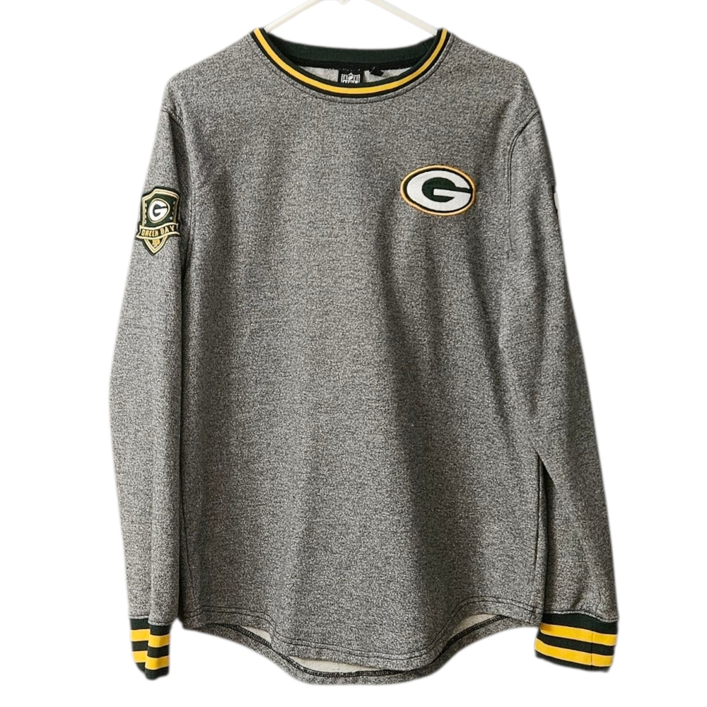 NFL Team Apparel Green Bay Packers Men's Pullover Mediu5 Embroidered Patches